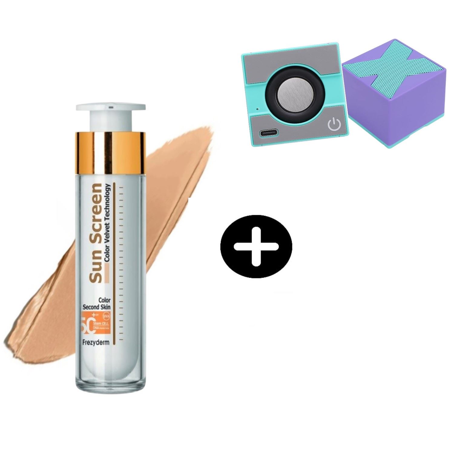 Frezyderm Fotoprotector Sun Screen 50ml Con Color + Mini Parlante Bluetooth ZYN-H770 Sonido 3D 360° Metálico